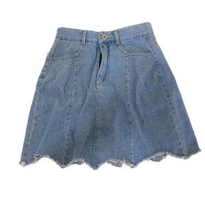 Blue Denim Mini Skirt